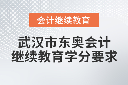 武漢市東奧會計繼續(xù)教育學分要求