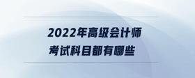 2022年高級(jí)會(huì)計(jì)師考試科目都有哪些