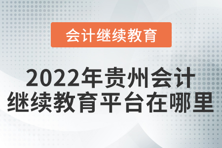 2022年貴州會計繼續(xù)教育平臺在哪里？