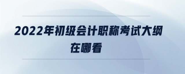 2022年初級(jí)會(huì)計(jì)職稱考試大綱在哪看