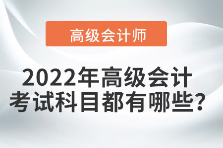 2022年高級(jí)會(huì)計(jì)考試科目都有哪些？