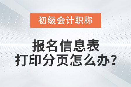 2022年初級(jí)會(huì)計(jì)報(bào)名信息表打印是1頁還是2頁？
