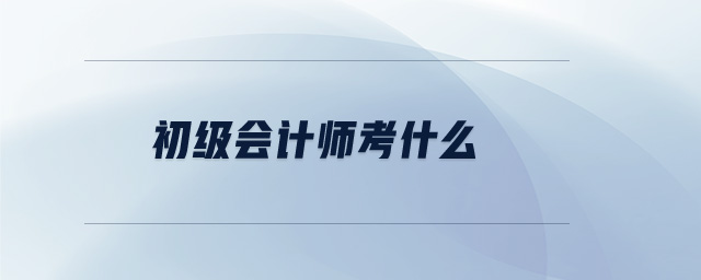 初級會計師考什么