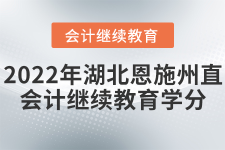 2022年湖北恩施州直會(huì)計(jì)繼續(xù)教育學(xué)分要求