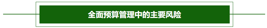 全面預(yù)算管理中的主要風(fēng)險(xiǎn)-2022年高級會計(jì)考試高頻考點(diǎn)