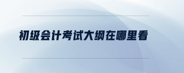 初級(jí)會(huì)計(jì)考試大綱在哪里看