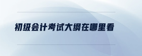 初級(jí)會(huì)計(jì)考試大綱在哪里看