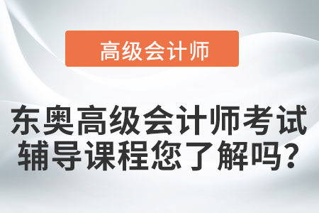 東奧高級(jí)會(huì)計(jì)師考試輔導(dǎo)課程您了解嗎？
