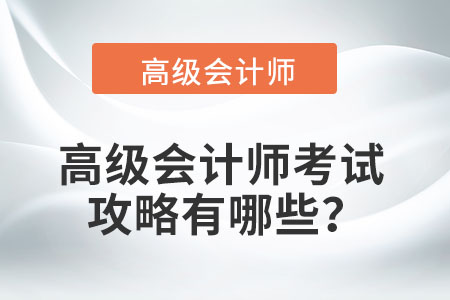 高級(jí)會(huì)計(jì)師考試攻略有哪些？