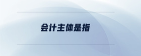 會(huì)計(jì)主體是指