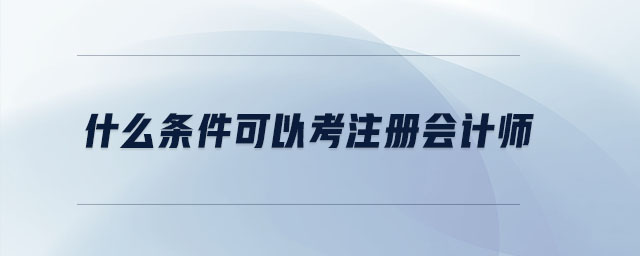 什么條件可以考注冊會計師