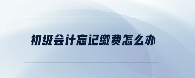 初級(jí)會(huì)計(jì)忘記繳費(fèi)怎么辦