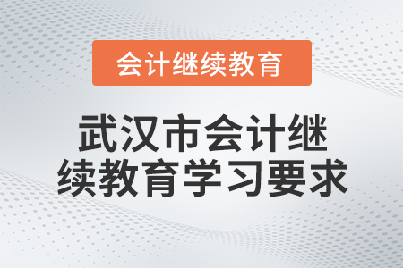 武漢市會(huì)計(jì)繼續(xù)教育學(xué)習(xí)要求 武漢市會(huì)計(jì)繼續(xù)教育學(xué)習(xí)要求