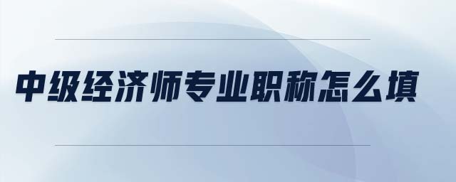 中級經(jīng)濟(jì)師專業(yè)職稱怎么填