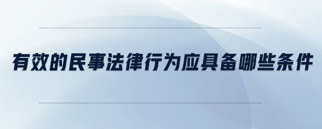 有效的民事法律行為應(yīng)具備哪些條件