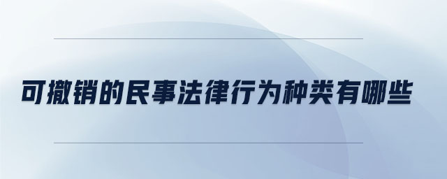 可撤銷的民事法律行為種類有哪些
