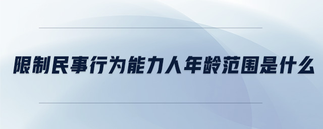 限制民事行為能力人年齡范圍是什么