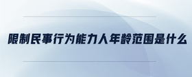 限制民事行為能力人年齡范圍是什么