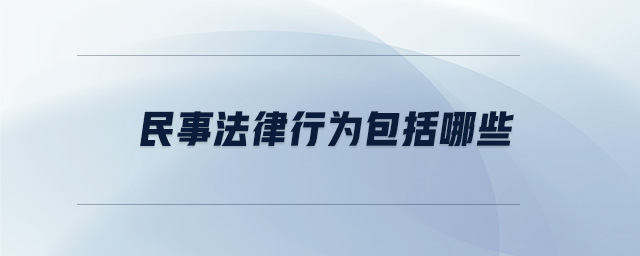 民事法律行為包括哪些
