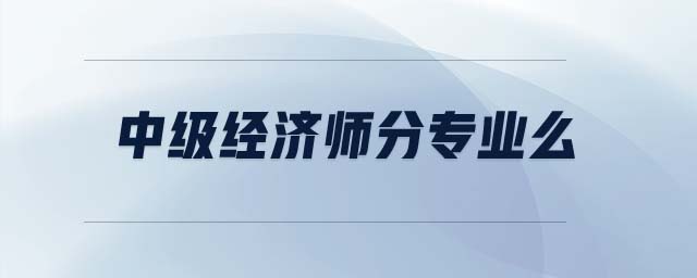 中級(jí)經(jīng)濟(jì)師分專業(yè)么