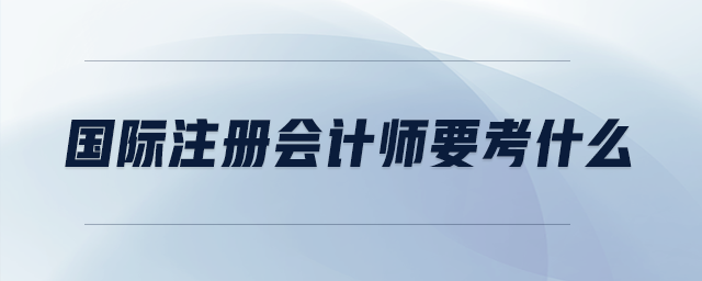 國際注冊(cè)會(huì)計(jì)師要考什么