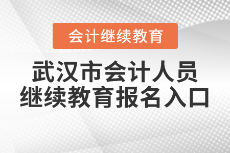 2022年武漢市會計人員繼續(xù)教育報名入口