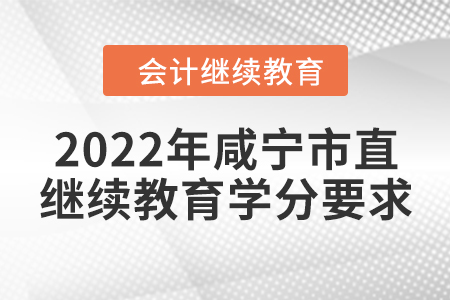 2022年咸寧市直會(huì)計(jì)繼續(xù)教育學(xué)分要求