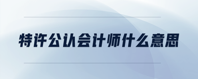 特許公認(rèn)會計(jì)師什么意思