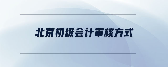 北京初級會計審核方式