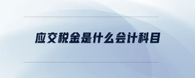 應(yīng)交稅金是什么會(huì)計(jì)科目