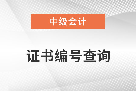 中級會計(jì)資格證證書編號查詢？