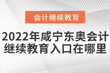 2022年咸寧東奧會計繼續(xù)教育入口在哪里？