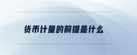 貨幣計(jì)量的前提是什么