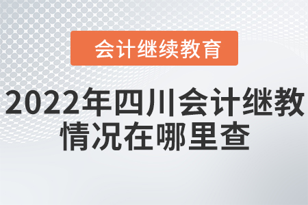 2022年四川會(huì)計(jì)繼續(xù)教育情況在哪里查？