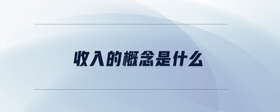 收入的概念是什么