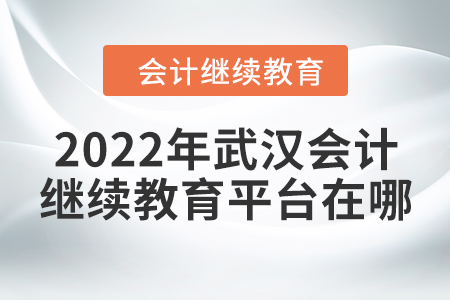 2022年武漢會計繼續(xù)教育平臺在哪？