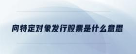 向特定對象發(fā)行股票是什么意思