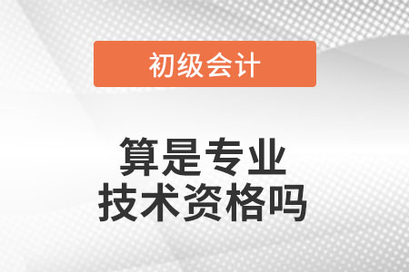初級會計職稱算專業(yè)技術(shù)資格嗎？