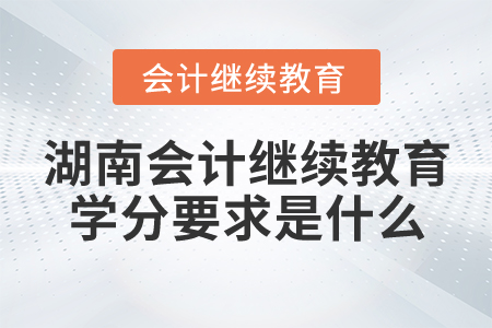 湖南會計(jì)繼續(xù)教育學(xué)分要求是什么？