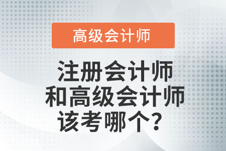 注冊會計師和高級會計師哪個難？