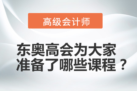 東奧高級會計職稱頻道為大家準(zhǔn)備了哪些課程？