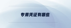 專(zhuān)用憑證有哪些