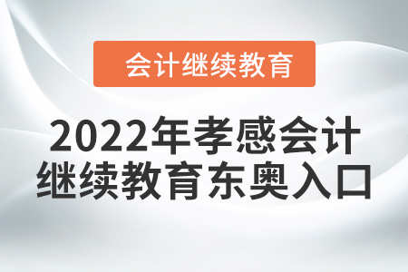 2022年孝感會(huì)計(jì)繼續(xù)教育東奧入口
