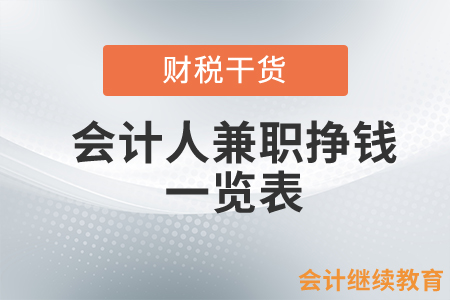 會(huì)計(jì)人兼職掙錢一覽表