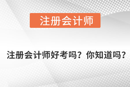 注冊會(huì)計(jì)師好考嗎？你知道嗎？