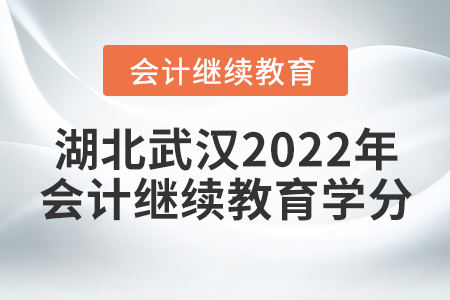 湖北武漢2022年會計繼續(xù)教育學(xué)分