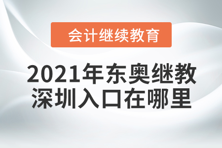 2021年?yáng)|奧會(huì)計(jì)繼續(xù)教育深圳入口在哪里？