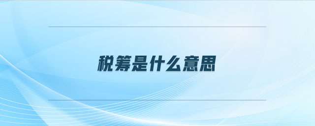 稅籌是什么意思
