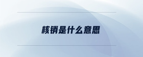 核銷是什么意思
