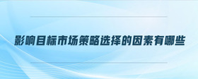 影響目標(biāo)市場策略選擇的因素有哪些